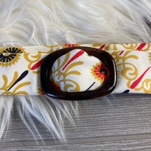 J. Crew • Floral Belt with Tortoise Buckle